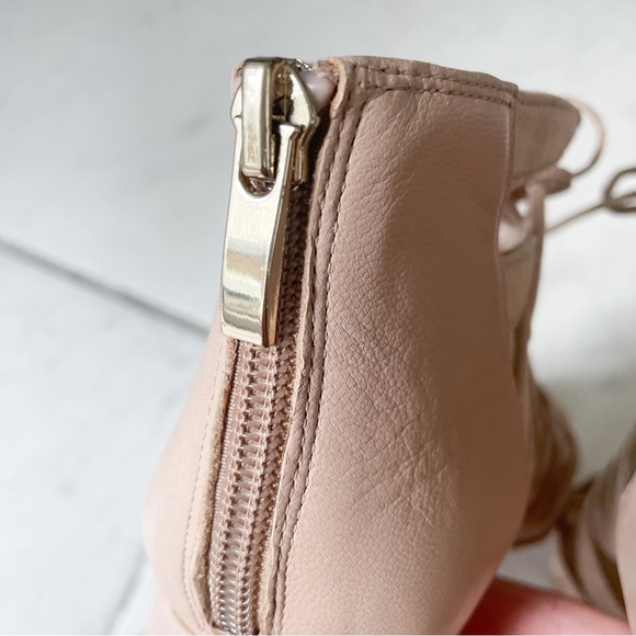 Franco SARTO Womens Lace Up Taupe Suede Heeled Dress Sandals Size 9.5 - Picture 7 of 12